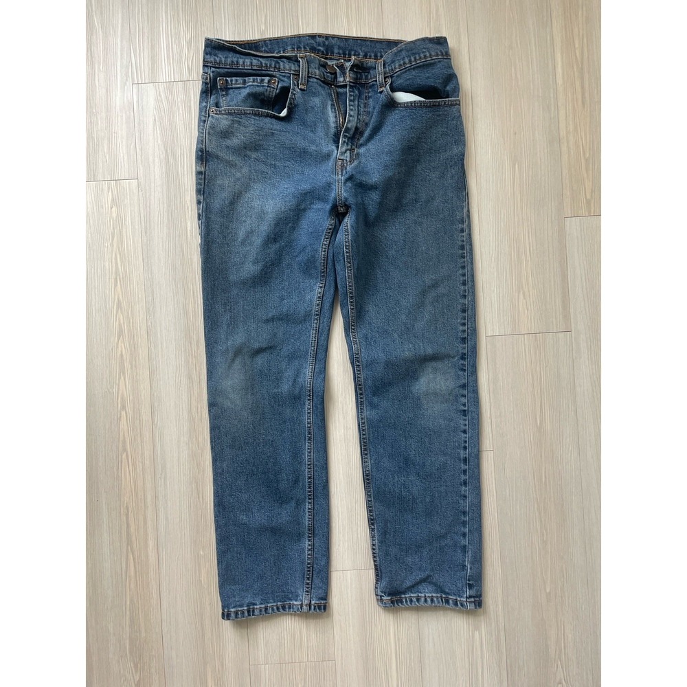 Levi's Men's 505 Blue Medium Wash Straight Leg Jeans Regular Fit 5-Pocket Sz 34
